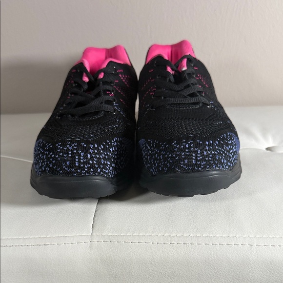 Stylish Black and Pink Women's Sneakers/ steel toe work shoes - Picture 3 of 8